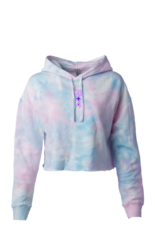 90 4 Women s Tie Dye Crop Hoodie