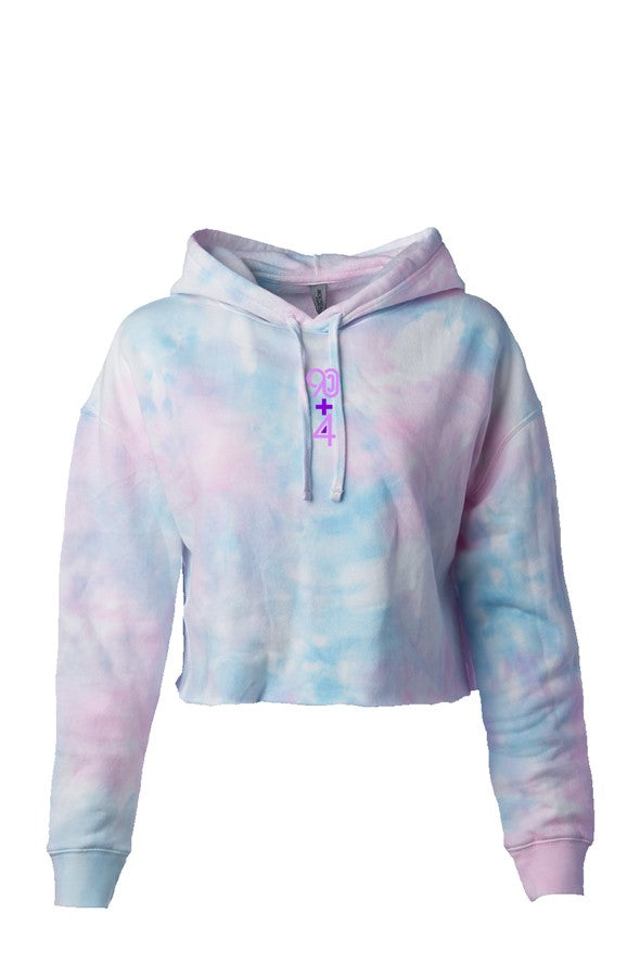 90 4 Women s Tie Dye Crop Hoodie